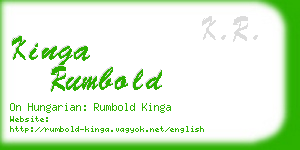 kinga rumbold business card